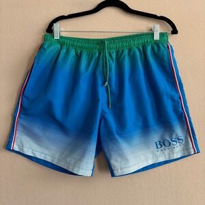 Hugo Boss Footballfish Swim Shorts Trunks Blue size L